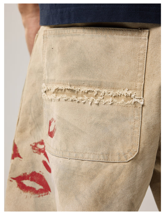 Remedy Kiss Mark Distressed Hole Work Painter Pants | Face 3 Face
