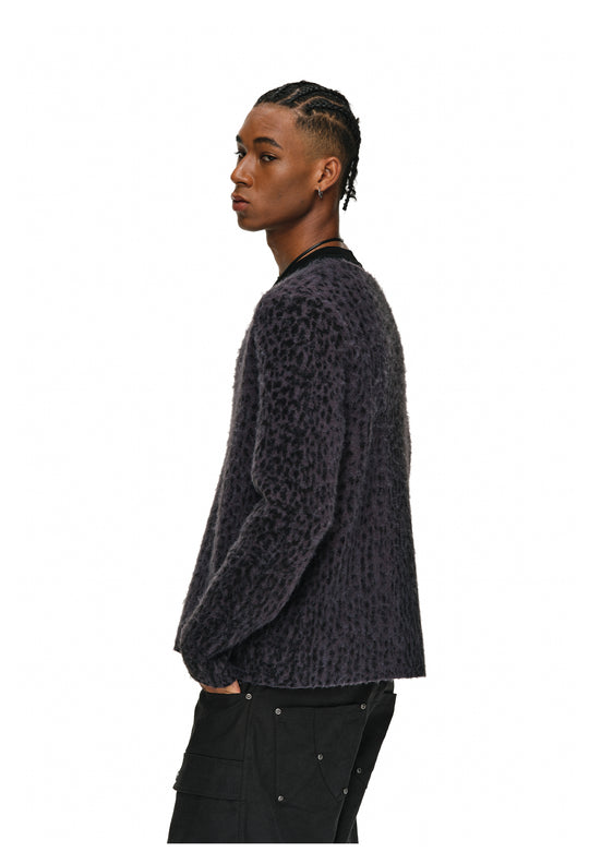 ANTIDOTE Dark Leopard Brushed Knit Cardigan | Face 3 Face