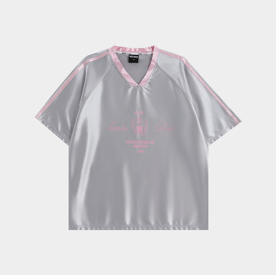 INSstudios Contrast Striped V-neck Soccer Jersey | Face 3 Face