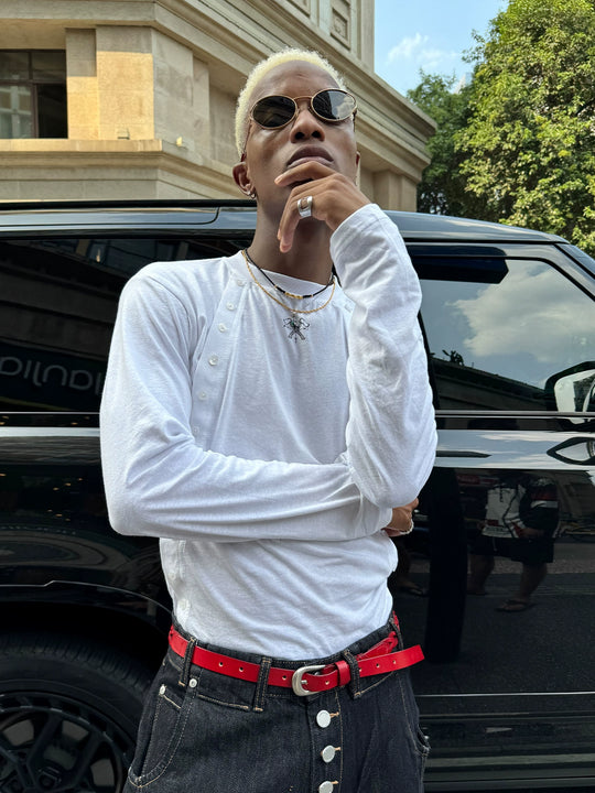 STEEPC Leather Braided Metal Buckle Belt | Face 3 Face