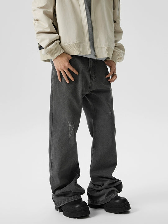 Achock Washed Black Frayed Flared Jeans | Face 3 Face