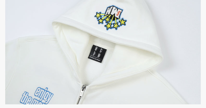 MEDM Blooming Star Embroidered Zip-Up Hoodie | Face 3 Face
