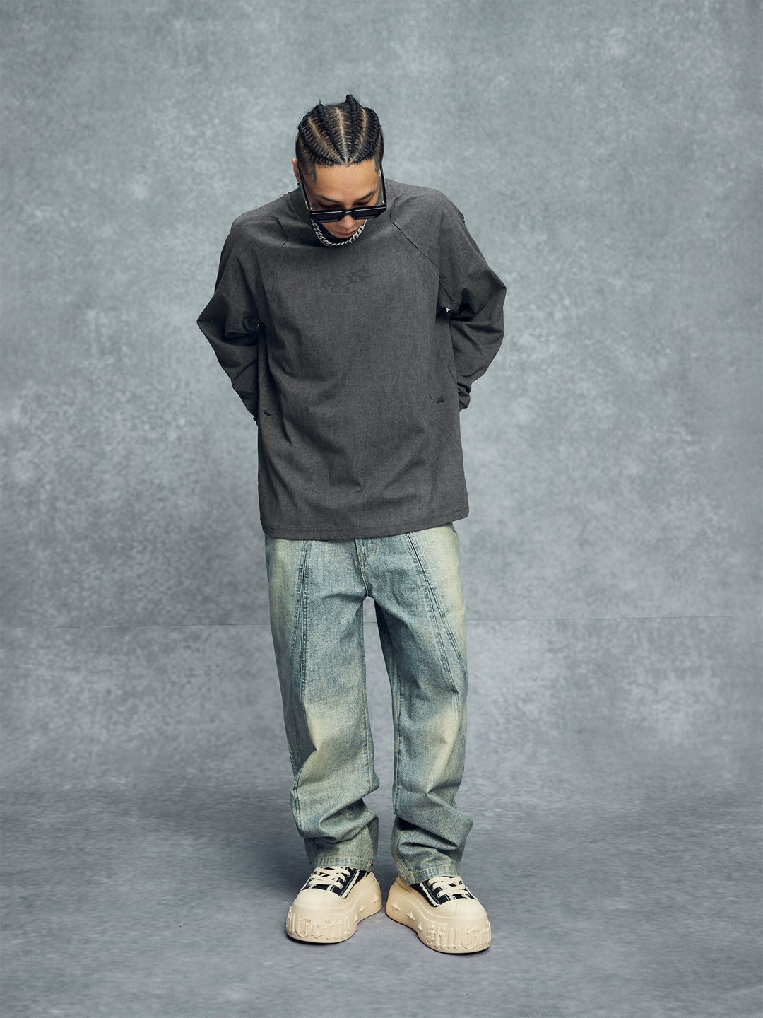 1807 Wax Print Patchwork Long Sleeve Tee | Face 3 Face