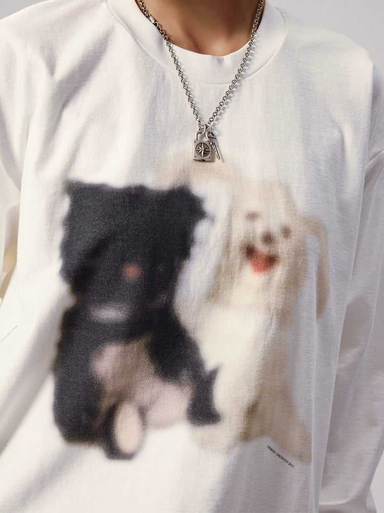 Remedy Puppy Print Long Sleeve Tee | Face 3 Face