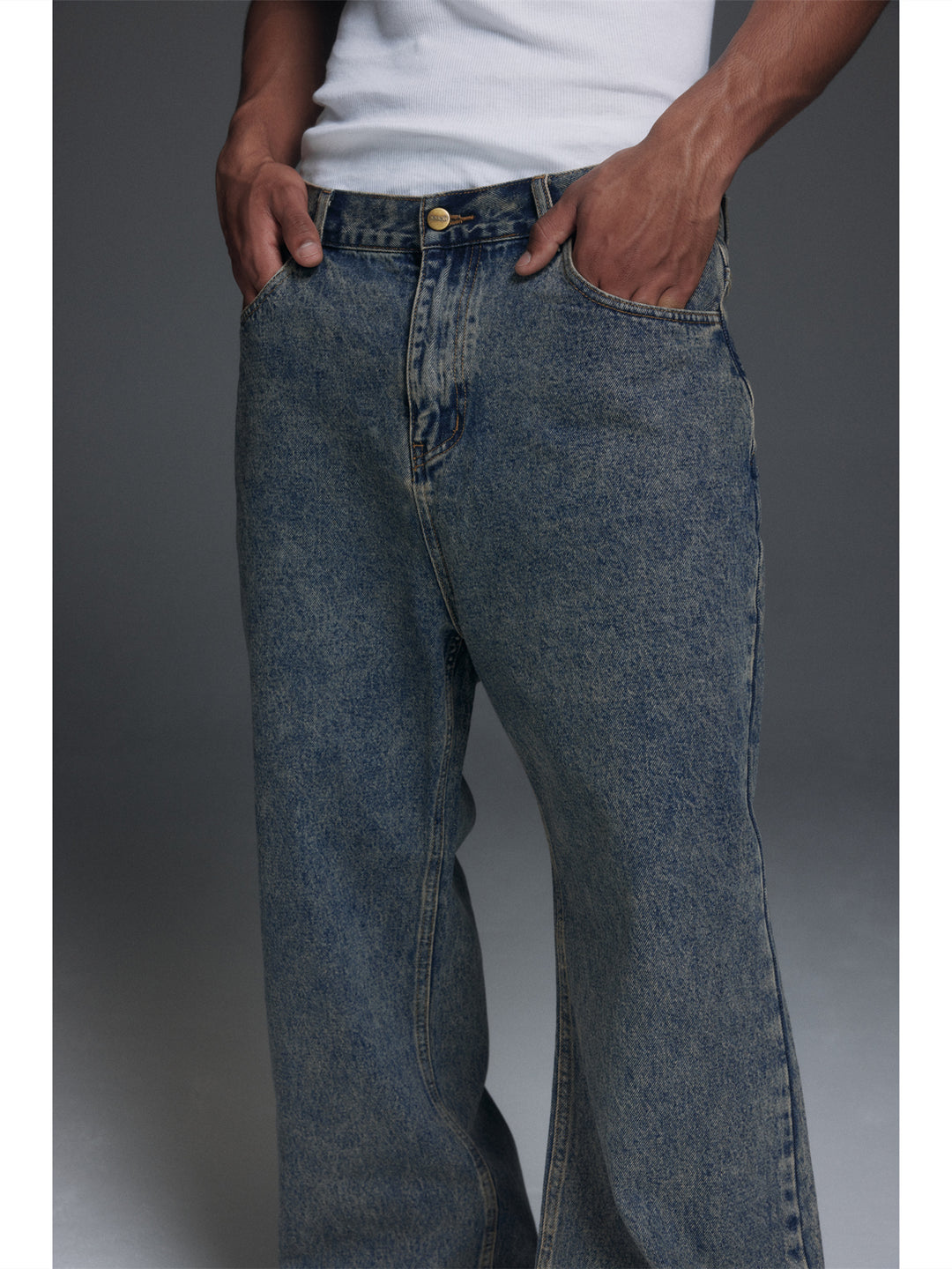 NOVACAM Frosted-Wash Flared Jeans | Face 3 Face