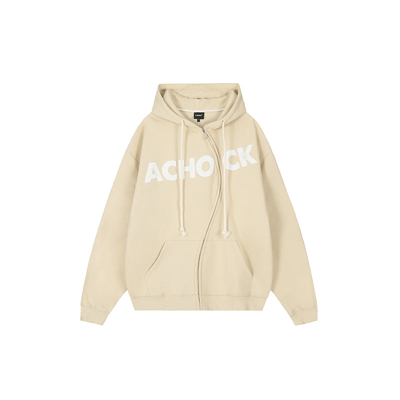 Achock National Tide S Zipper Foam Printed Hoodie