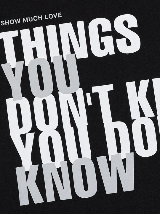 MHARF THINGS YOU DON'T KNOW Overlap Print Tee | Face 3 Face