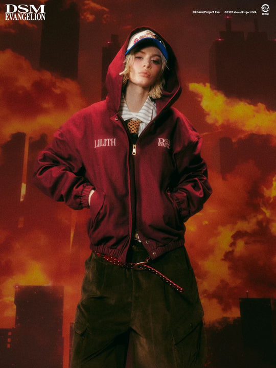 DSM x EVA Second Angel Lilith Washed Zip Up Hooded Jacket | Face 3 Face