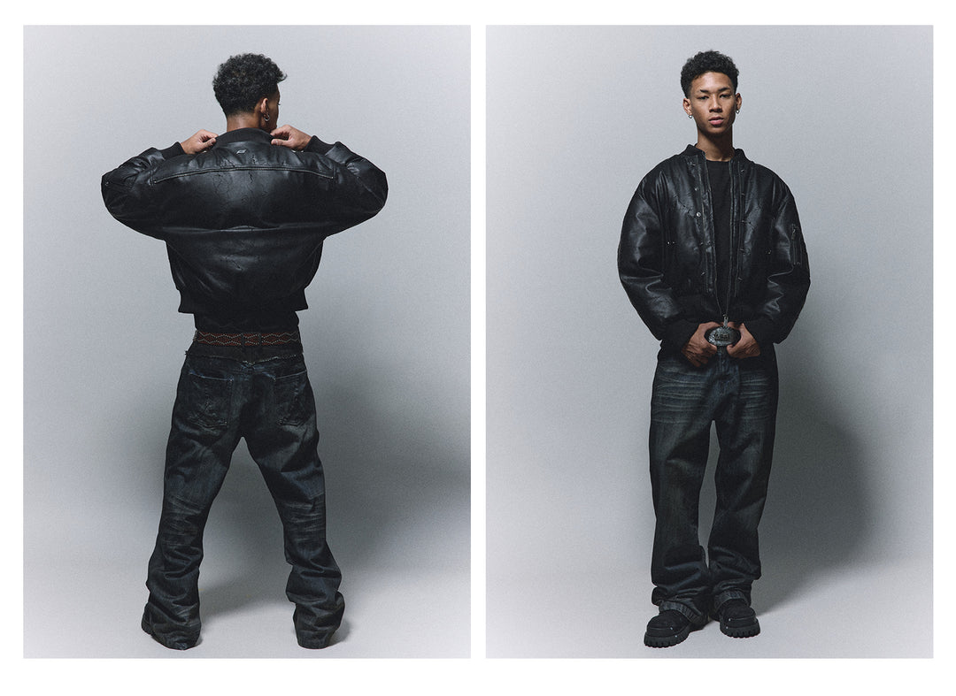 ANTIDOTE Dirty Blue Destroyed Studded Bootcut Jeans | Face 3 Face