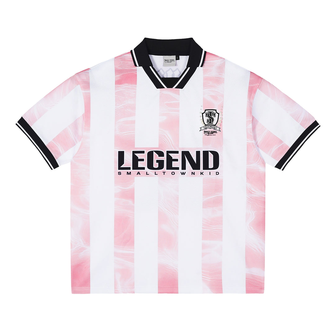 Small Town Kid Water Ripple Striped Polo Jersey | Face 3 Face