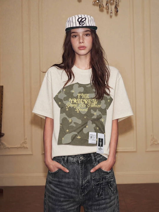 YADcrew Digital Print Camouflage Star Tee | Face 3 Face