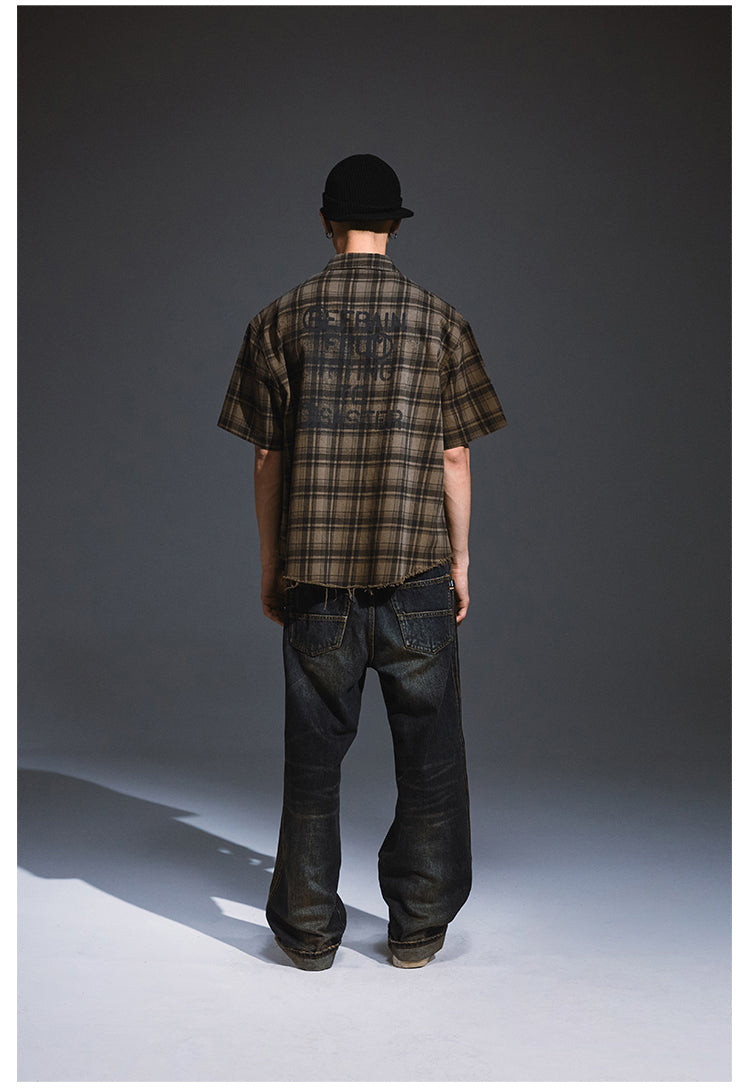 Remedy Skull Print Plaid Short Sleeve Shirt | Face 3 Face