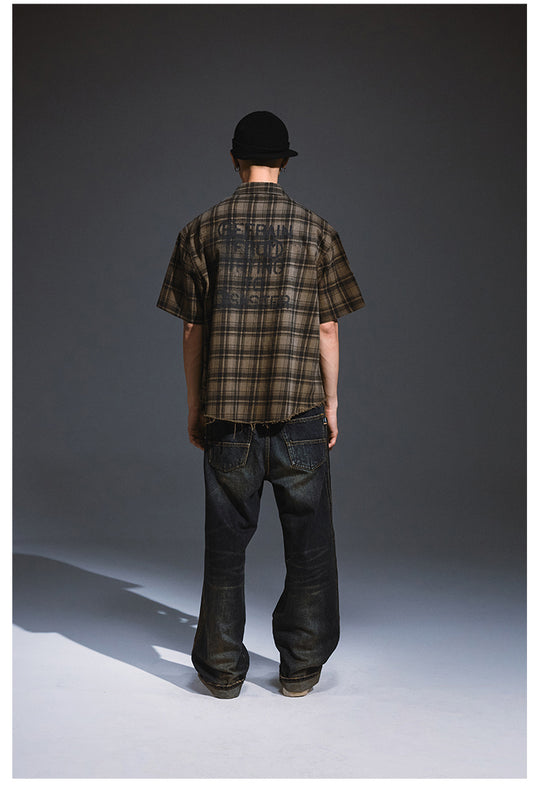 Remedy Skull Print Plaid Short Sleeve Shirt | Face 3 Face