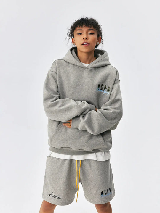 MEDM Basic One Point Embroidered Logo Oversized Hoodie | Face 3 Face