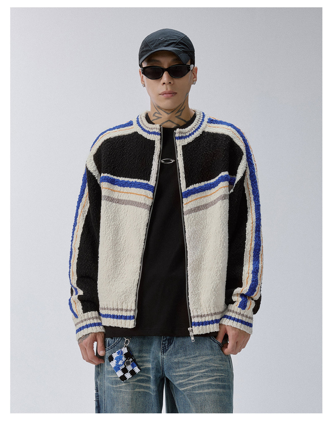 F2CE Color Block Zip Knit Cowichan Cardigan | Face 3 Face