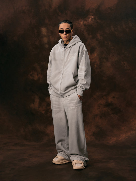 1807 Angel Print Aged  Zip Up Hoodie | Face 3 Face