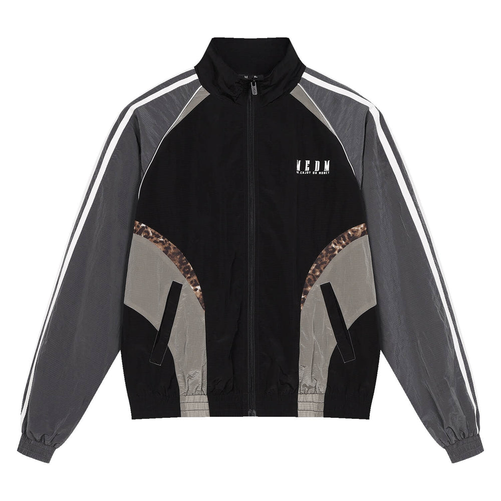 MEDM Leopard Print Color Block Track Jacket | Face 3 Face