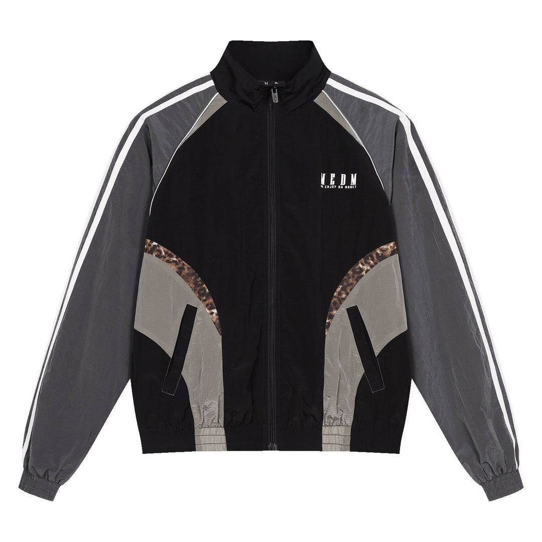 MEDM Leopard Print Color Block Track Jacket | Face 3 Face