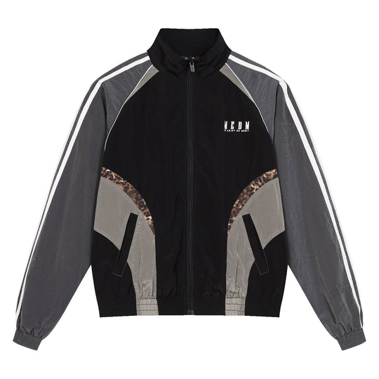 MEDM Leopard Print Color Block Track Jacket | Face 3 Face