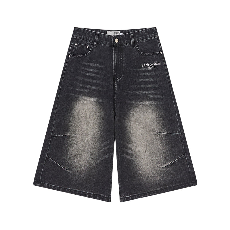 Harsh and Cruel Vintage French Embroidered Cropped Jeans | Face 3 Face