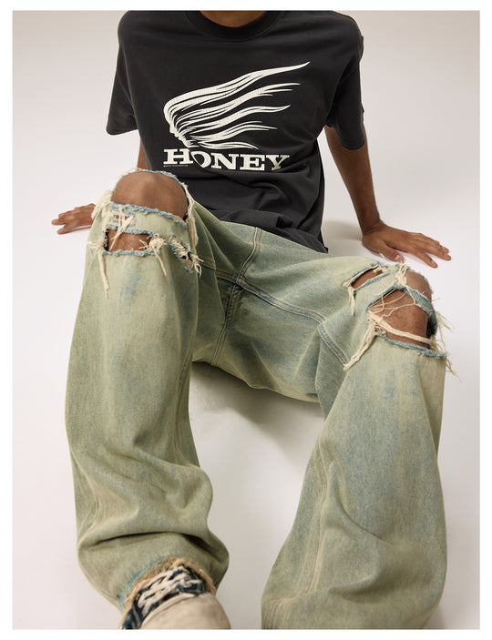 Remedy Washed Ripped Loose Jeans | Face 3 Face