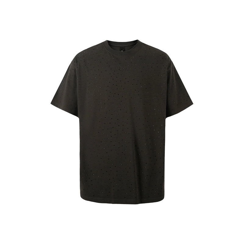 1807 Full Rhinestone Embroidery Logo Tee | Face 3 Face