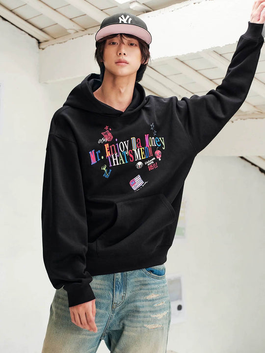 MEDM 3D Colorful Graffiti Logo Embroidered Hoodie | Face 3 Face