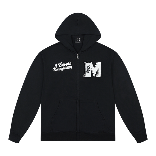 MEDM Towel Applique Embroidery Zip-Up Hoodie | Face 3 Face