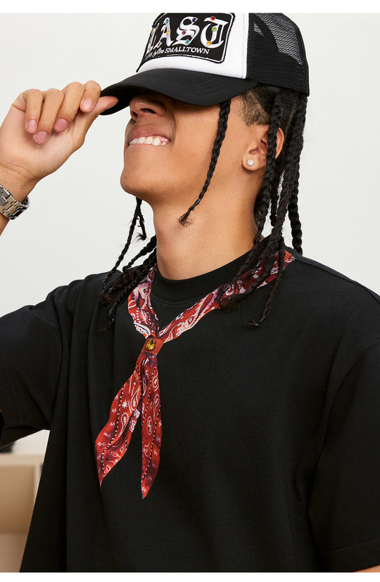 Small Town Kid Paisley Neck Scarf Print Tee | Face 3 Face