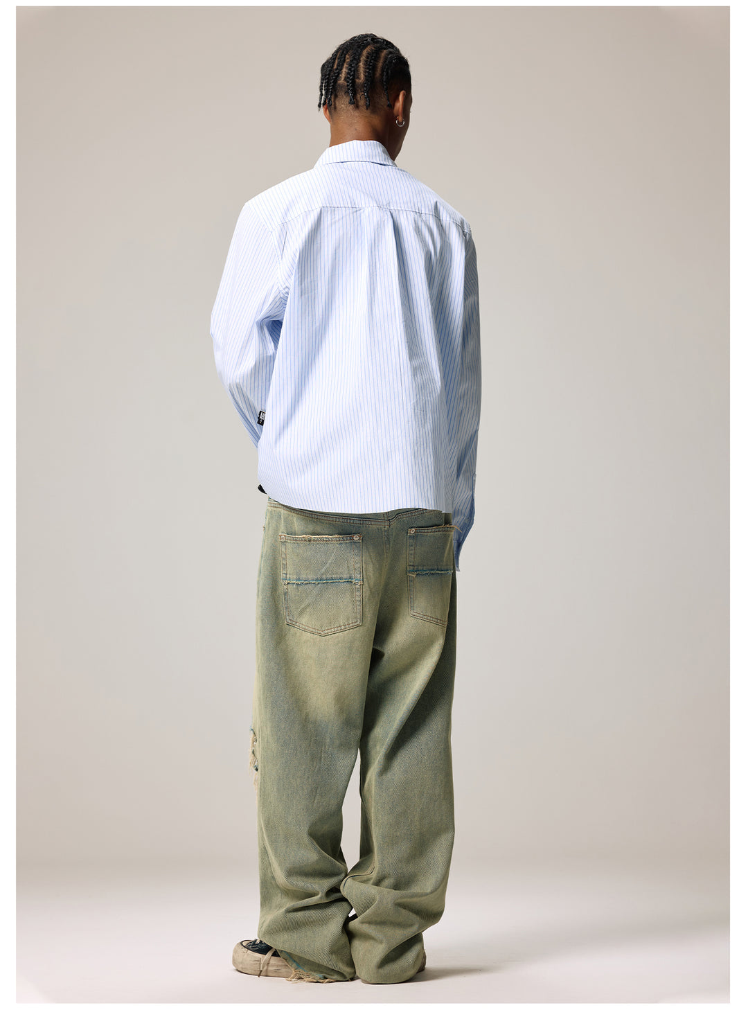 Remedy Letter Print Striped Long Sleeve Shirt | Face 3 Face