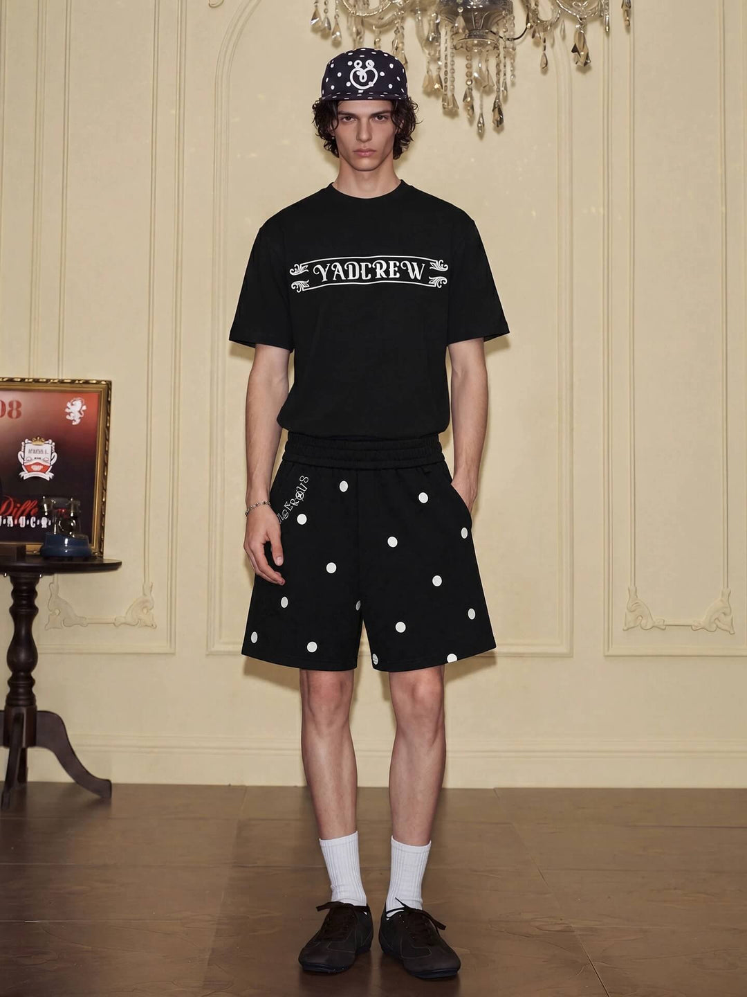 YADcrew Polka Dot Print Sweat Shorts | Face 3 Face