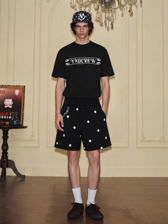 YADcrew Polka Dot Print Sweat Shorts | Face 3 Face