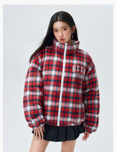 MEDM Plaid Reversible Down Jacket | Face 3 Face