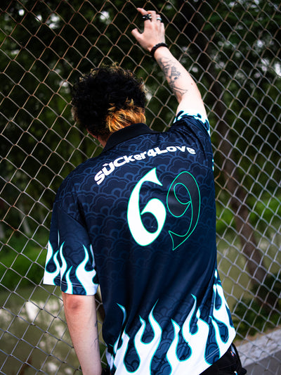 SUC Flame Full Print Gradient Soccer Jersey Polo | Face 3 Face