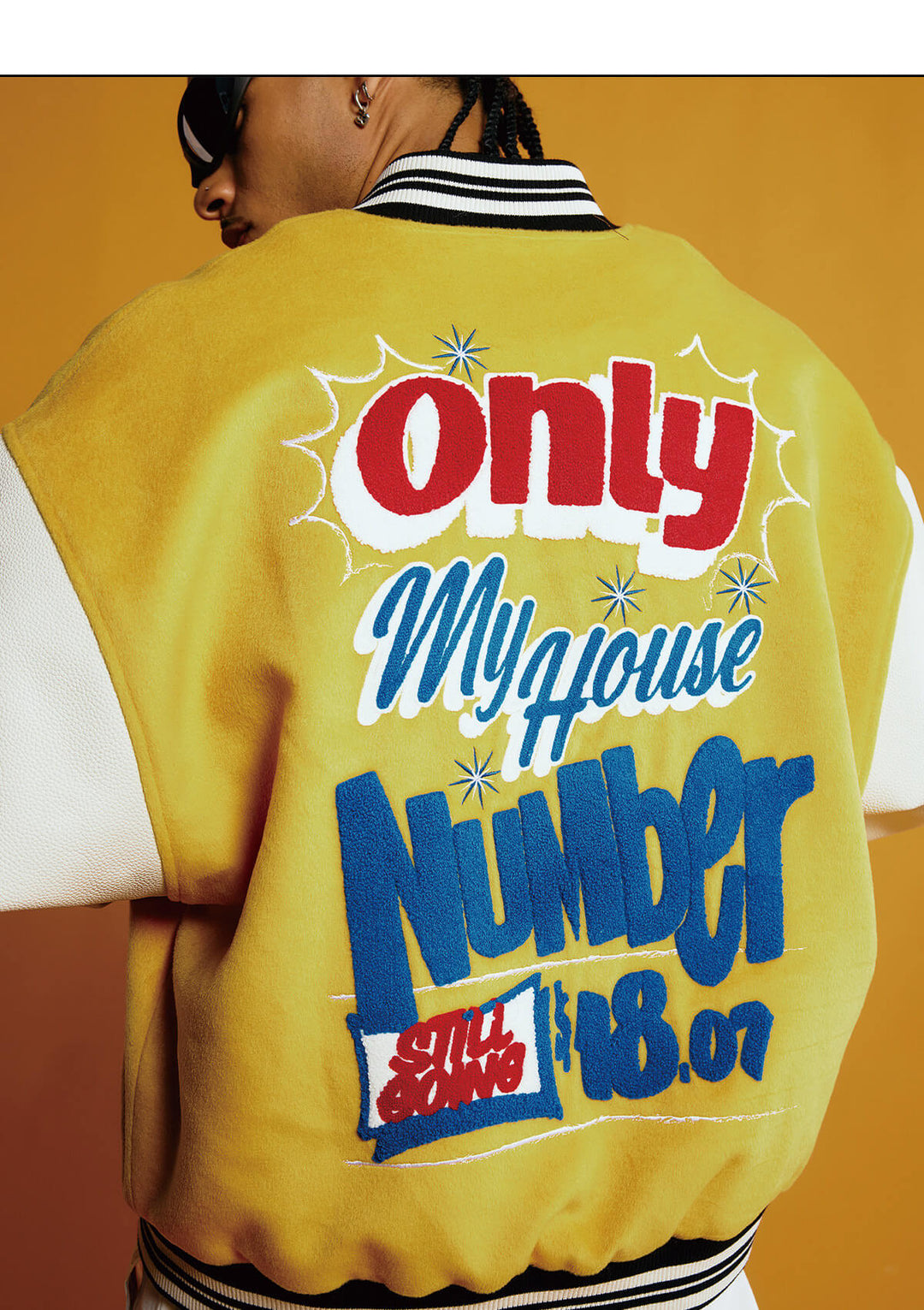 1807 × Lay’s Embroidered PU Leather Varsity Jacket | Face 3 Face