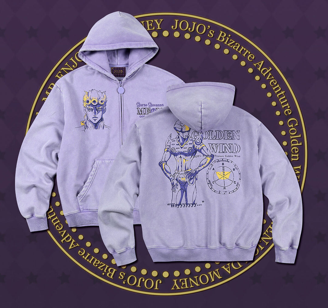 MEDM × JOJO Washed Graphic Print Zip Up Hoodie | Face 3 Face