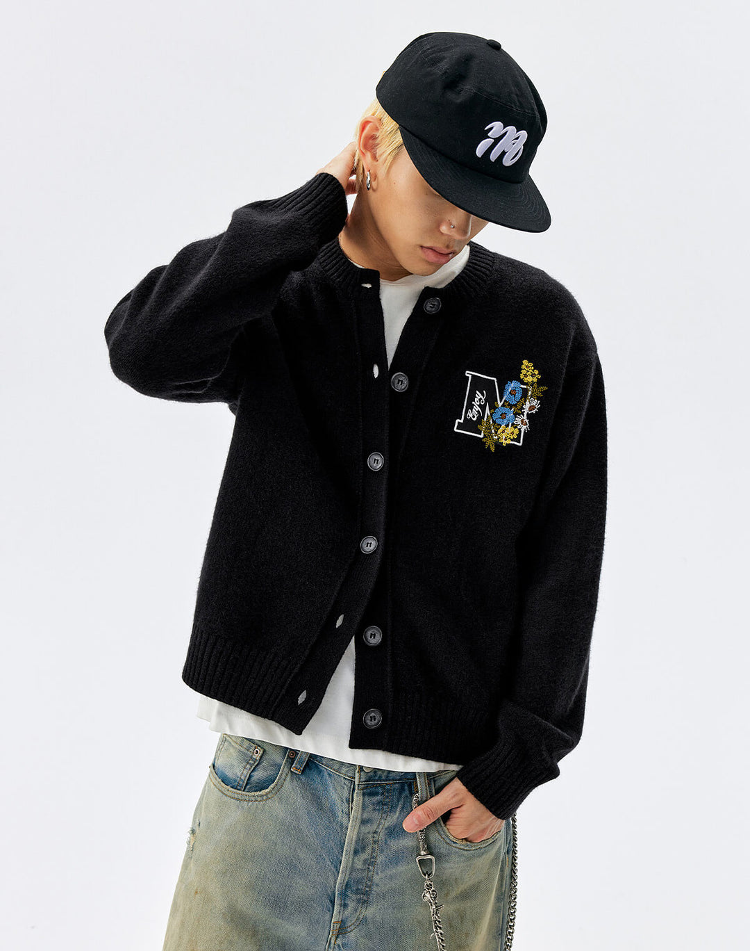 MEDM Floral Embroidered Knit Cardigan | Face 3 Face