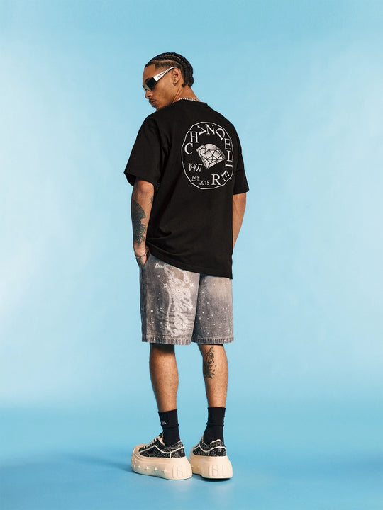 1807 SWAROVSKI Crystal Visual Print Diamond Tee | Face 3 Face