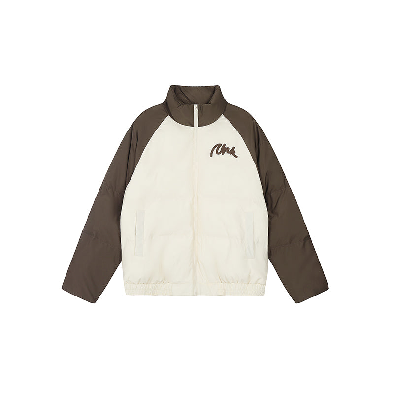 Achock Letter Printed Raglan Sleeve Warm Jacket