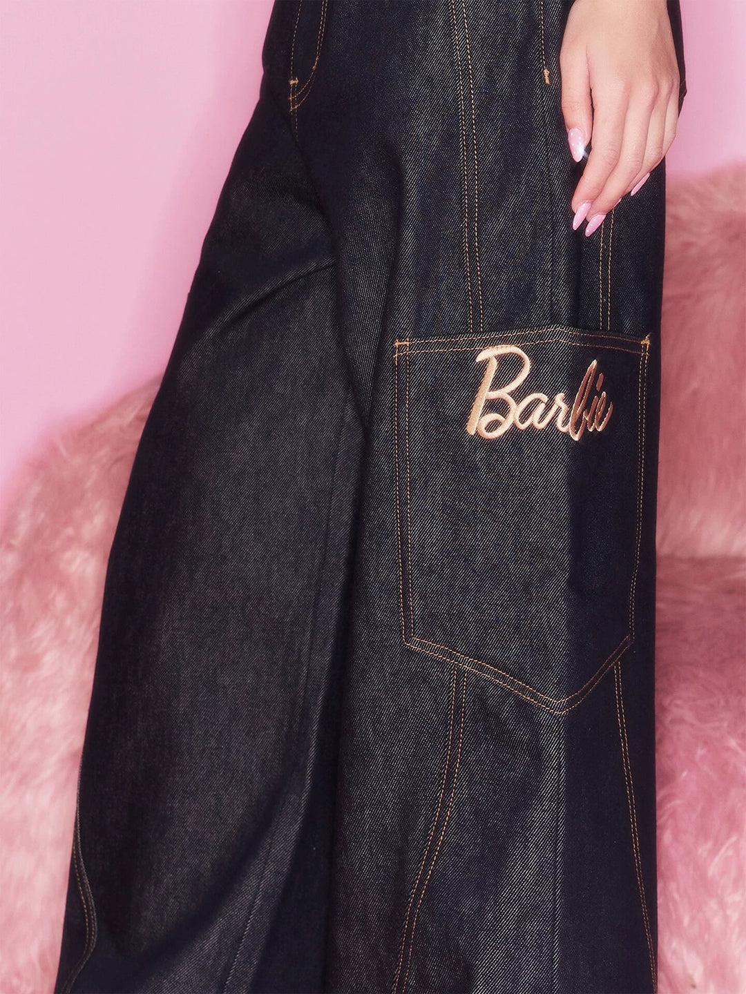 1807 Barbie Collaboration Side Pocket Embroidered Jeans | Face 3 Face