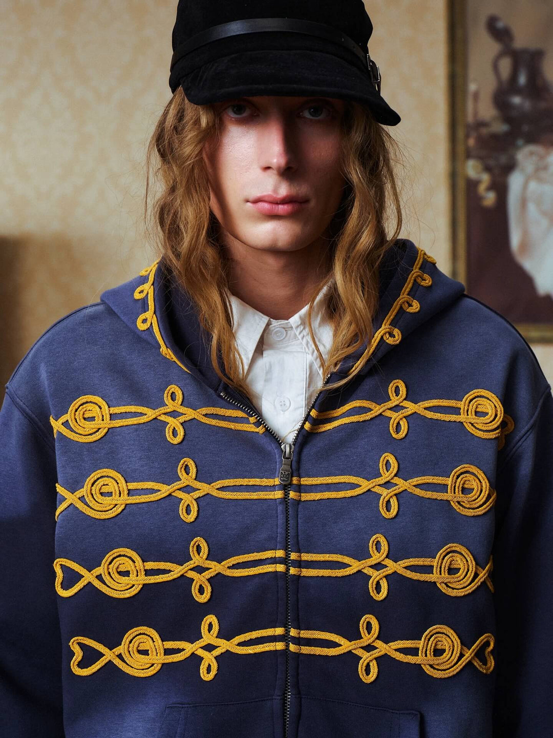 YADcrew Napoleon Rope Stitch Washed Zip Up Hoodie | Face 3 Face