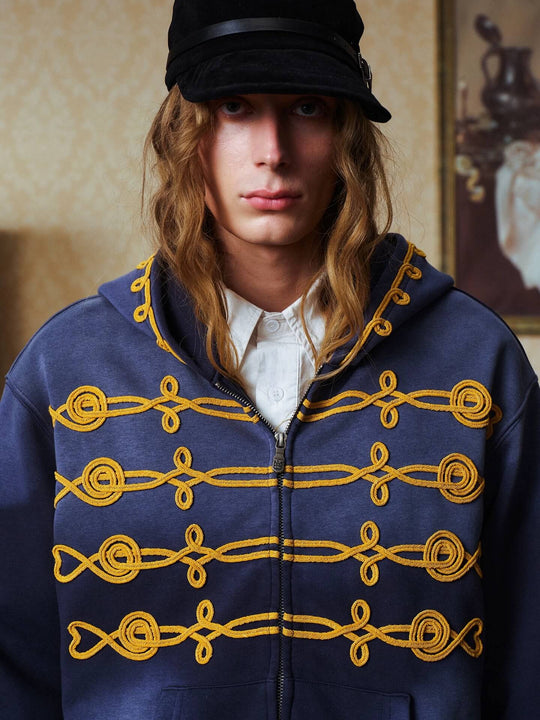 YADcrew Napoleon Rope Stitch Washed Zip Up Hoodie | Face 3 Face