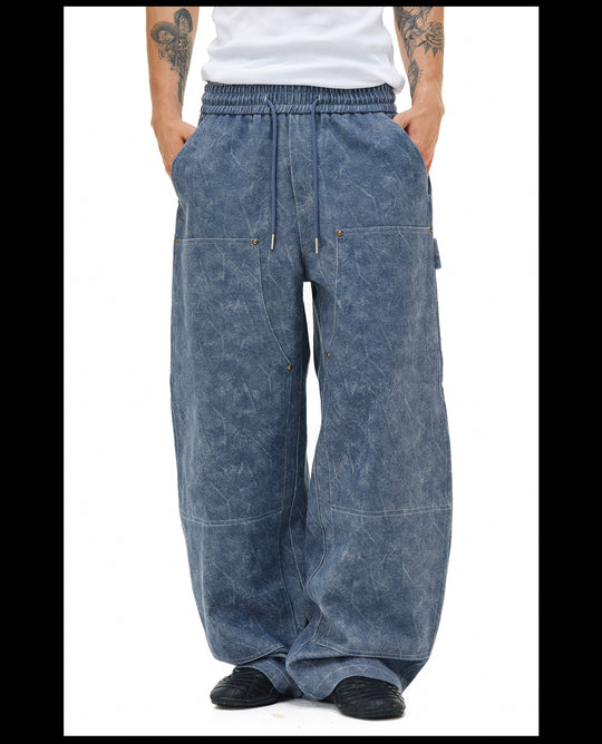 NOVACAM Double Knee Drawstring Baggy Pants | Face 3 Face