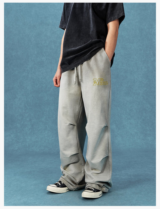 MEDM Washed and Dyed Embroidered Sweatpants | Face 3 Face