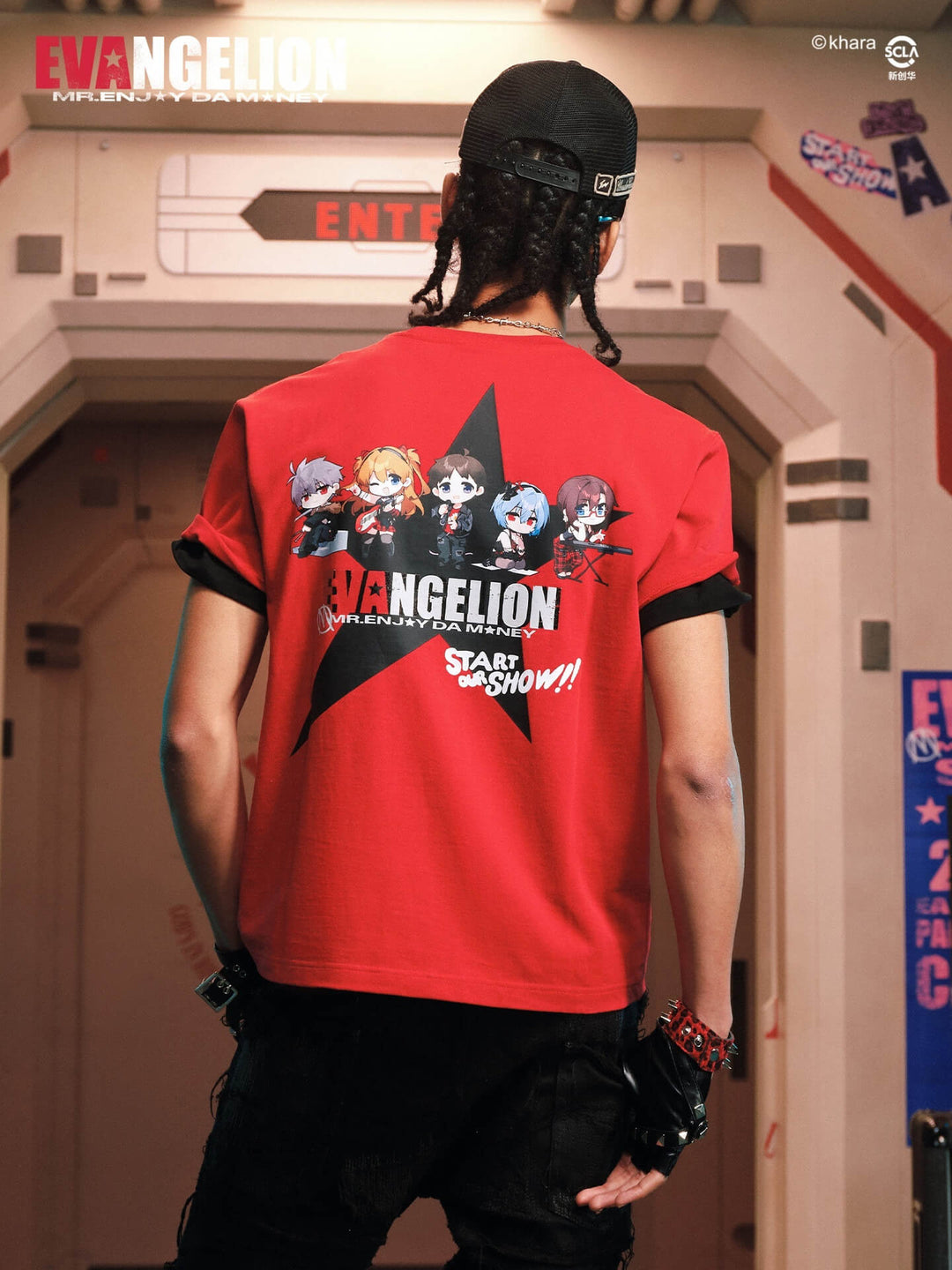 MEDM x EVA NEVER END Cute Character Star Key Art Print Tee | Face 3 Face