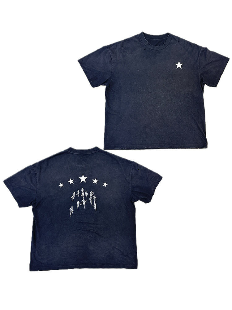 LIBERAFIT Star Graphic Vintage Dyed Distressed Tee | Face 3 Face