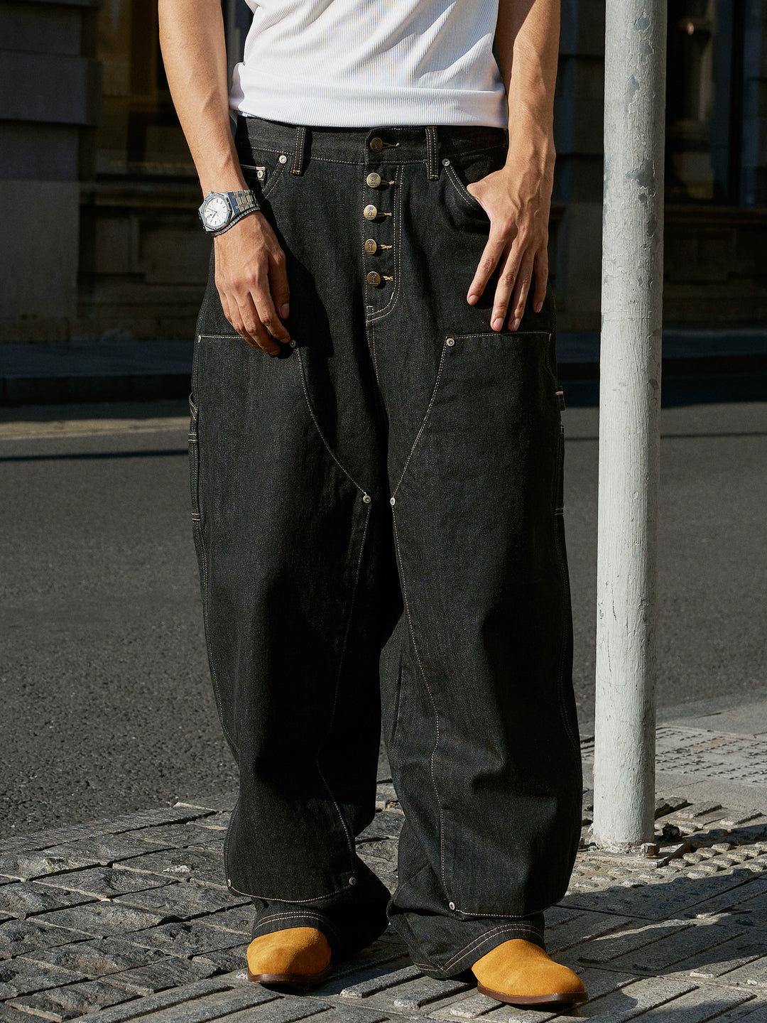 STEEPC Selvedge Double Knee Baggy Jeans | Face 3 Face