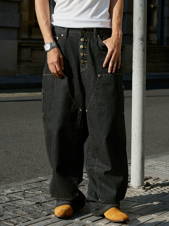 STEEPC Selvedge Double Knee Baggy Jeans | Face 3 Face