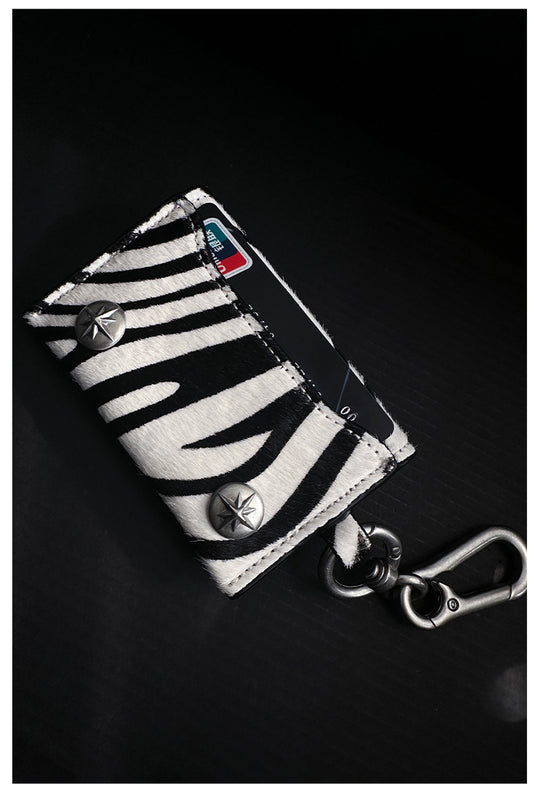 Remedy Metal Studded Keychain Coin Card Leather Wallet | Face 3 Face