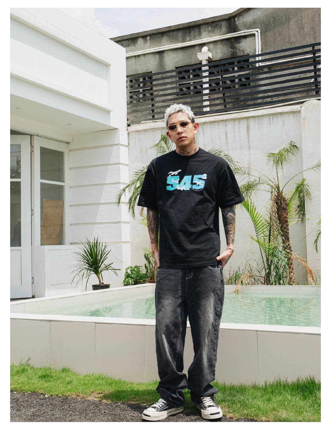 S45 Airplane Gradient Logo Tee | Face 3 Face